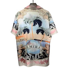 AMIRI Convertible-Collar Printed Silk-Twill Shirt